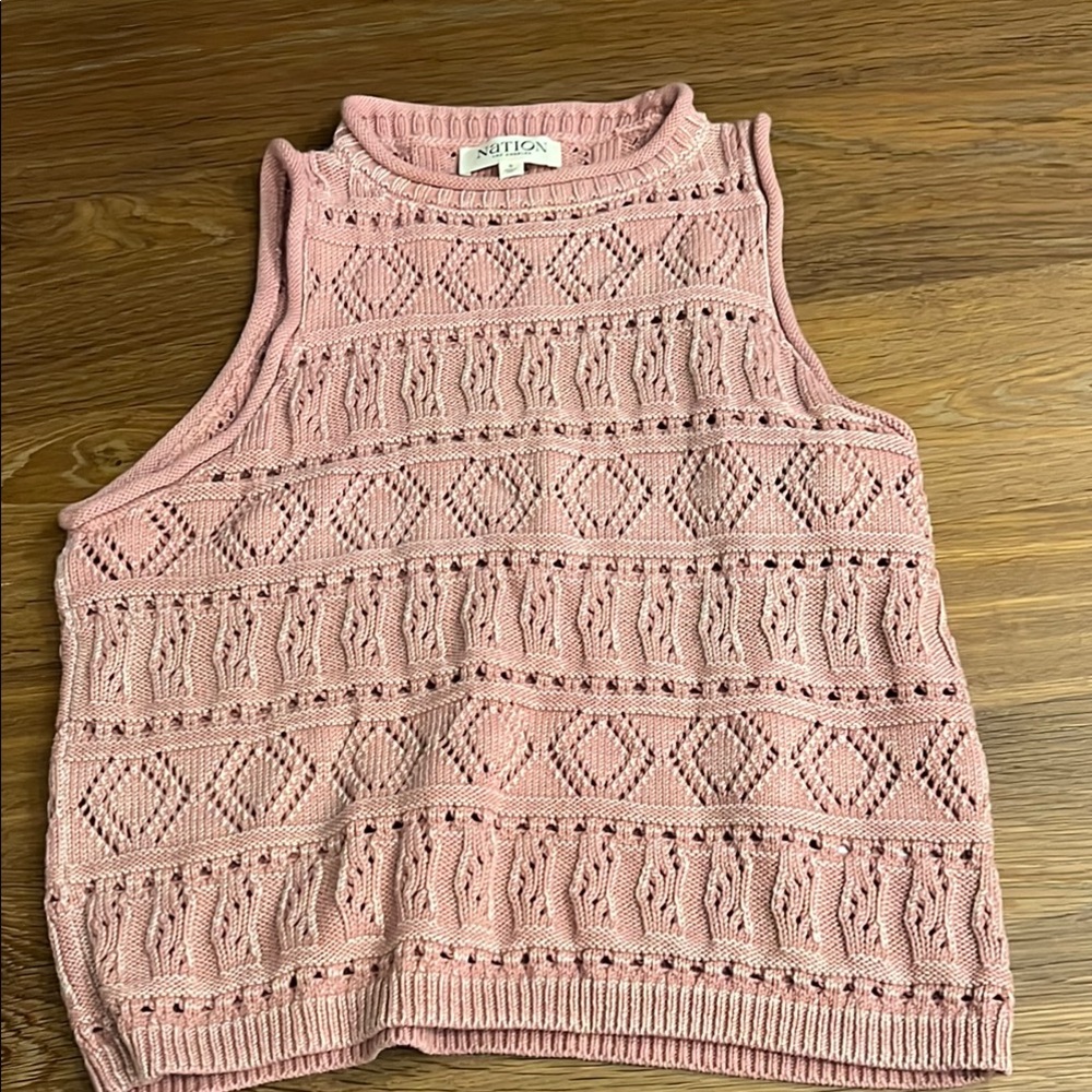 Nation Los Angelas rose pink Knit Sleeveless Top